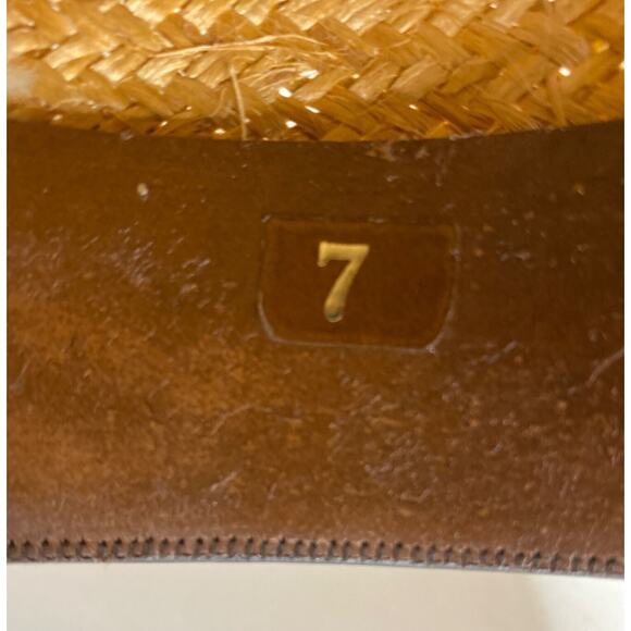 American Hat Co Bushwhacker Straw Hat Size 7 Western Made In Houston Texas USA - Picture 15 of 16